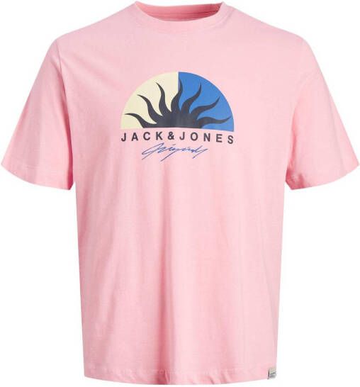 Jack & jones JUNIOR T-shirt JORTULUM met printopdruk roze Jongens Katoen Ronde hals 128