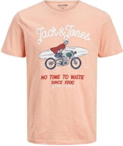JACK & JONES JUNIOR T-shirt JORVENICE met printopdruk zalm