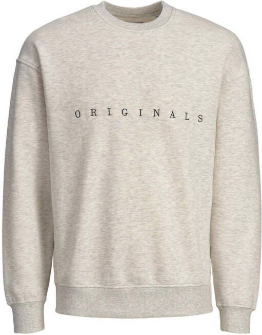 JACK & JONES ORIGINALS gemêleerde sweater JORCOPENHAGEN white melange