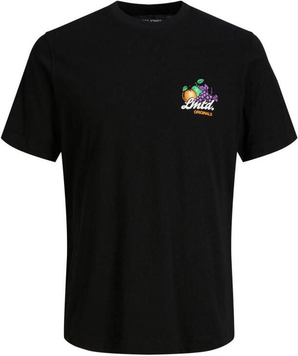 JACK & JONES ORIGINALS oversized T-shirt JORCABANA met backprint black