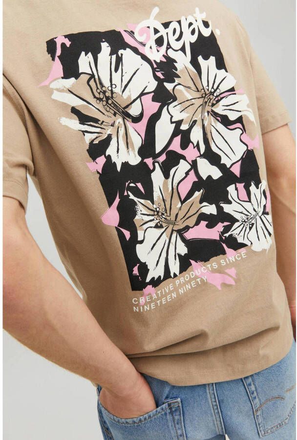 JACK & JONES ORIGINALS regular fit T-shirt JORCABANA met backprint crockery