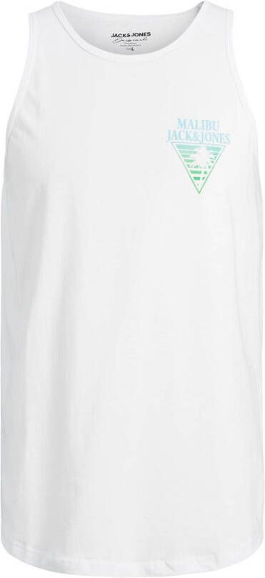 JACK & JONES ORIGINALS regular fit T-shirt JORPALMA met printopdruk bright white