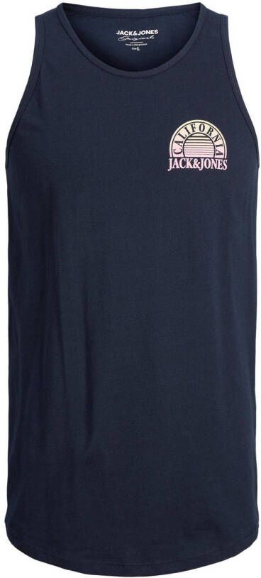 JACK & JONES ORIGINALS regular fit T-shirt JORPALMA met printopdruk navy blazer
