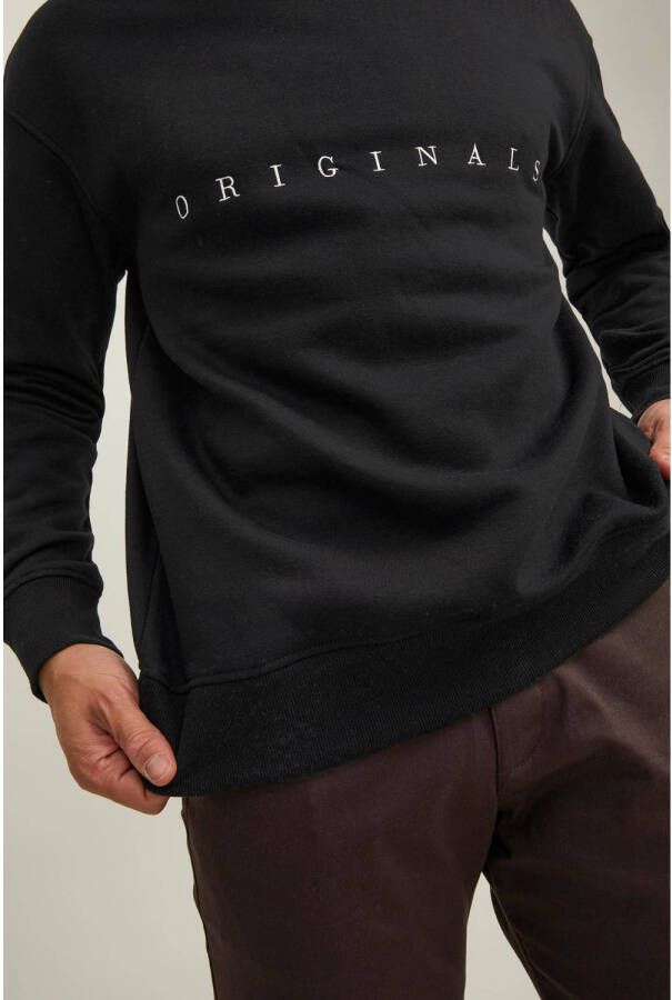 JACK & JONES ORIGINALS sweater JORCOPENHAGEN met printopdruk black