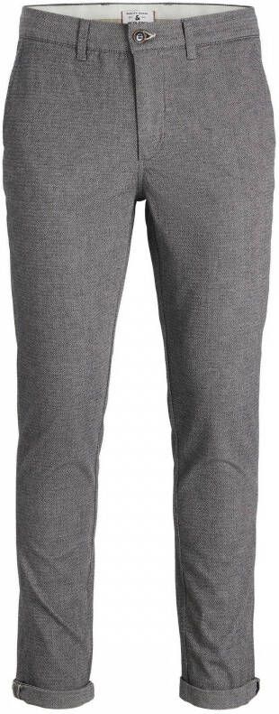 JACK & JONES PANTS STUDIO gemêleerde slim fit broek JPSTMARCO drizzle