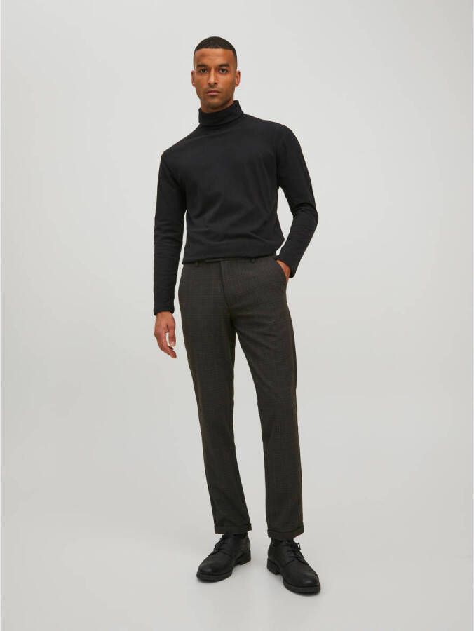 JACK & JONES PANTS STUDIO geruite slim fit pantalon JPSTMARCO mulch