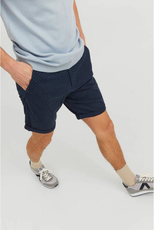 JACK & JONES PANTS STUDIO regular fit short JPSTBOWIE met all over print navy blazer