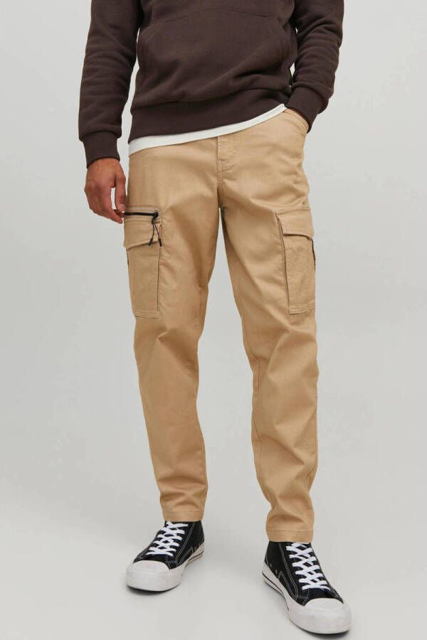 JACK & JONES PANTS STUDIO tapered fit broek JPSTACE oxford tan