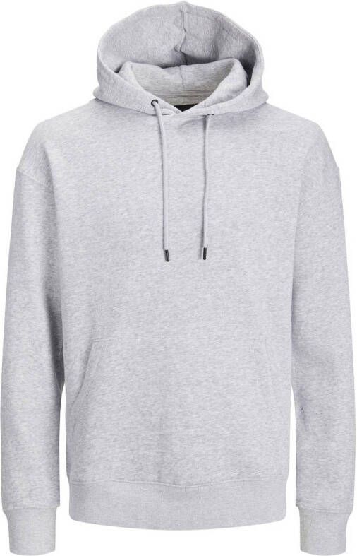 JACK & JONES PLUS SIZE gemêleerde hoodie JJEBRADLEY Plus Size grijs melange