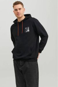JACK & JONES PLUS SIZE hoodie JCOFILO Plus Size met logo zwart