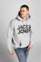 JACK & JONES PLUS SIZE hoodie JJECORP Plus Size met logo light grey melange - Thumbnail 1