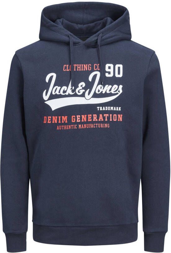 JACK & JONES PLUS SIZE hoodie JJELOGO Plus Size met logo navy blazer