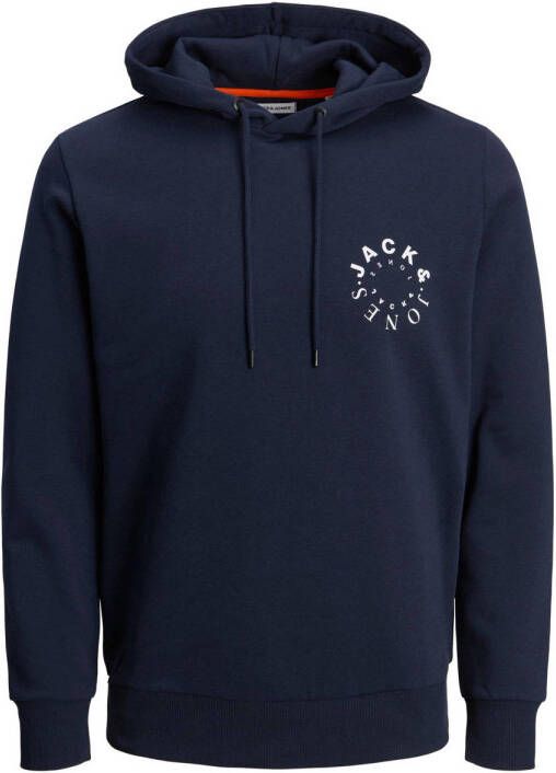 JACK & JONES PLUS SIZE hoodie JJWARRIOR Plus Size met logo donkerblauw