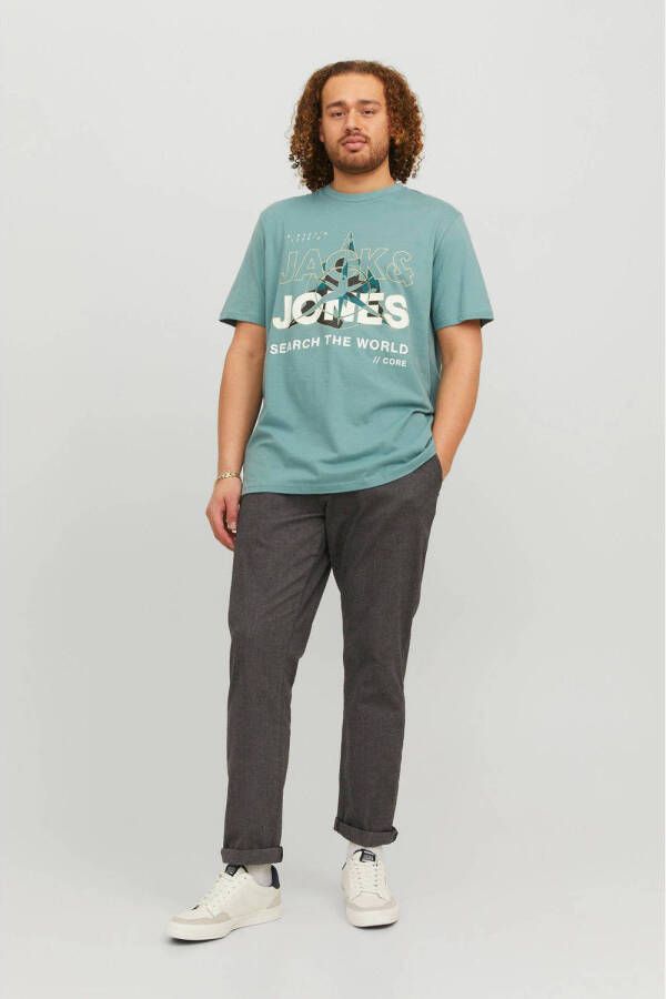 JACK & JONES PLUS SIZE T-shirt JCOHUNT Plus Size met logo trellis