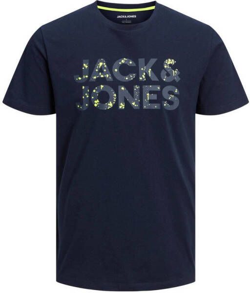 JACK & JONES PLUS SIZE T-shirt JJNEON Plus Size met logo navy blazer