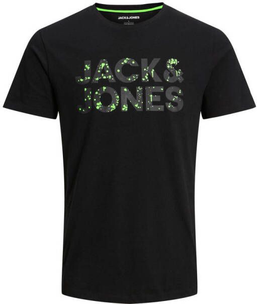 Jack & Jones Plus SIZE T-shirt met labelprint model 'NEON POP'