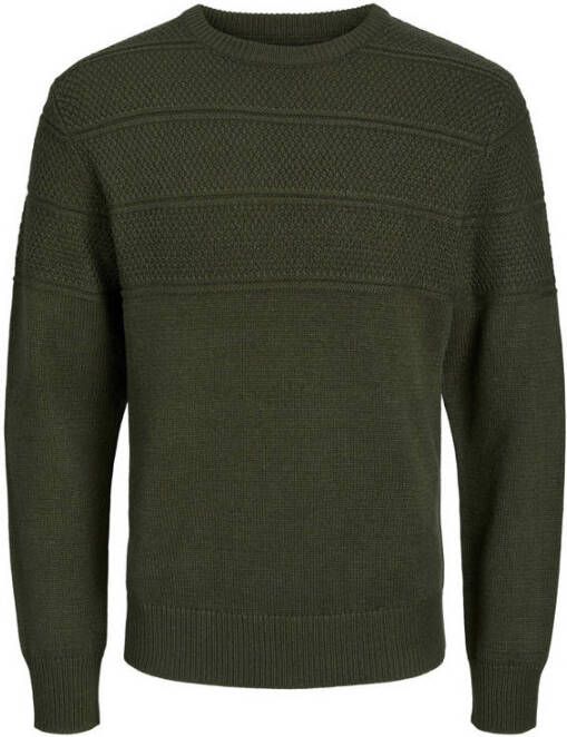 Jack & jones Groene Gebreide Trui Ronde Hals Green Heren