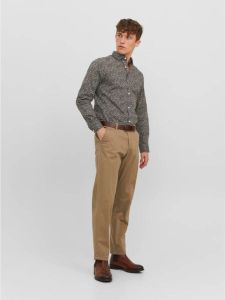 JACK & JONES PREMIUM slim fit overhemd JPRBLABLACKPOOL met all over print bruin