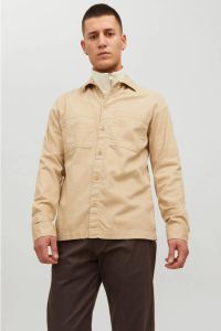 JACK & JONES PREMIUM regular fit overshirt JPRPETE SPRING zand