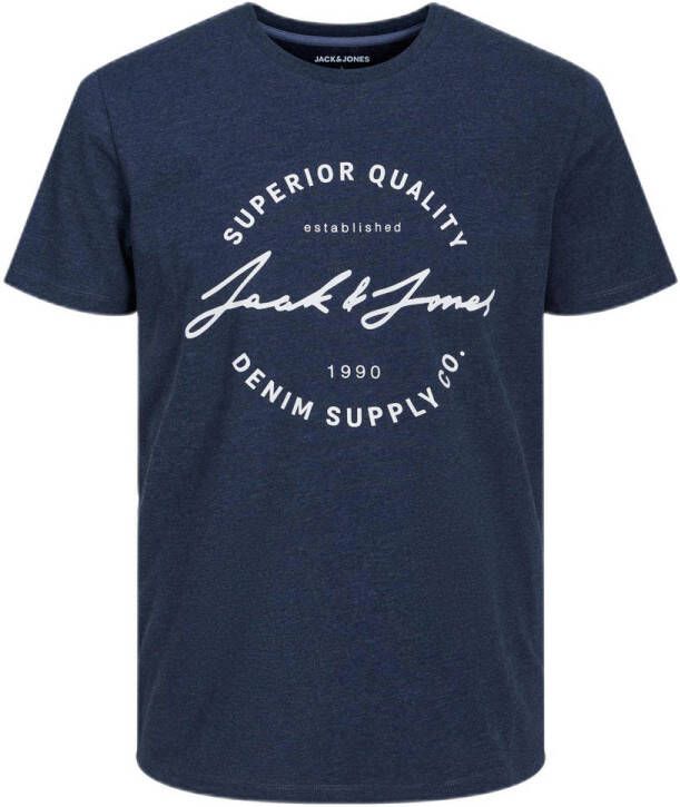 JACK & JONES regular fit T-shirt JJACE met printopdruk navy blazer
