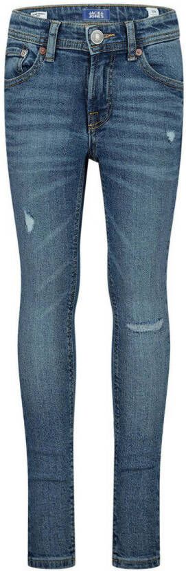 Jack & jones skinny jeans JJIDAN blue denim Blauw Jongens Stretchdenim 170