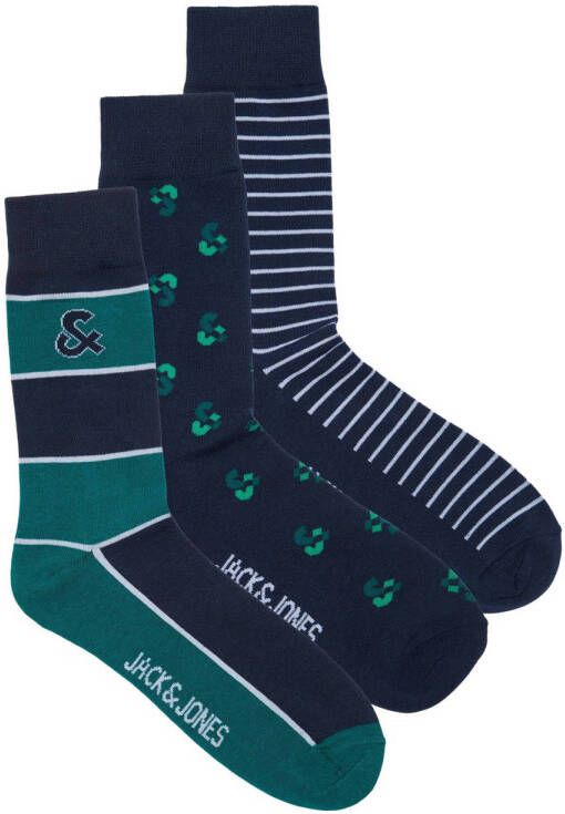 JACK & JONES sokken JACBASIC set van 3 donkerblauw groen