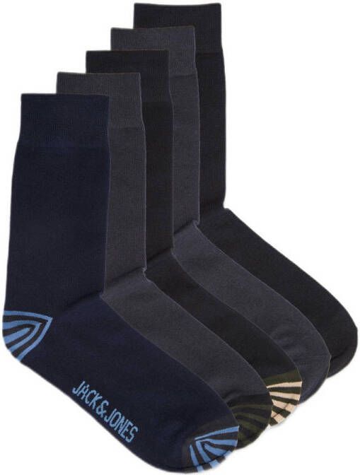JACK & JONES sokken JACCONAN set van 5 donkerblauw zwart