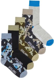 JACK & JONES sokken JACEUGENE met camouflageprint set van 5 multi