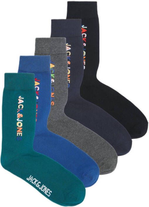 JACK & JONES sokken JACLOGO met logo set van 5 multi
