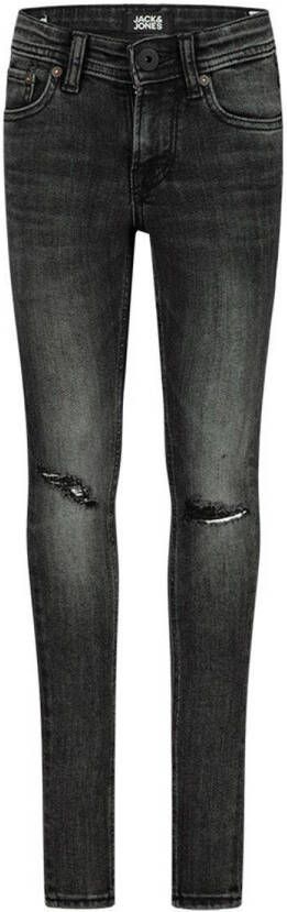 Jack & jones super skinny jeans JJIDAN black denim Zwart Jongens Stretchdenim 152