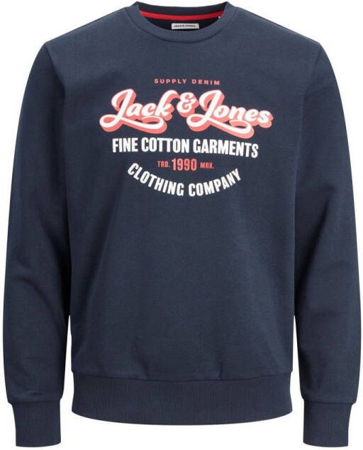 JACK & JONES sweater JJANDY met logo navy blazer