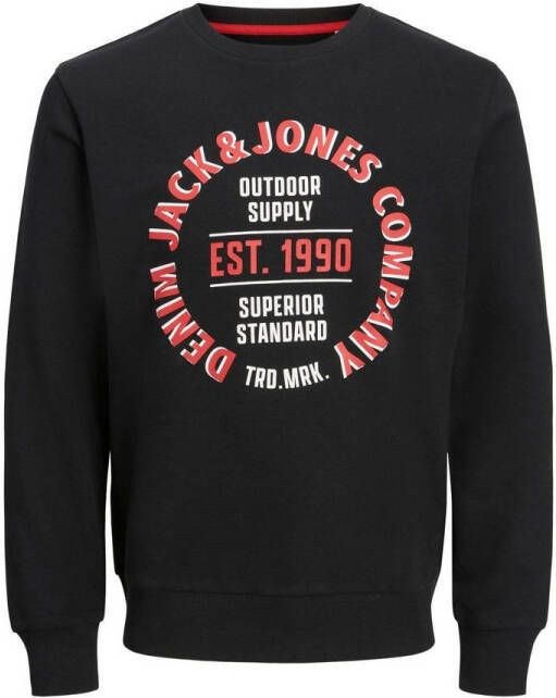 JACK & JONES sweater JJANDY met logo zwart