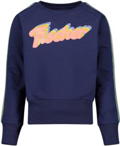 Jake Fischer sweater met printopdruk donkerblauw