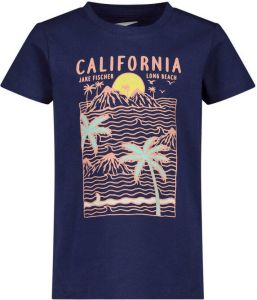Jake Fischer T-shirt met printopdruk donkerblauw