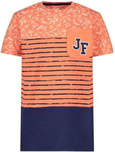 Jake Fischer T-shirt oranje donkerblauw