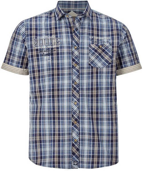 Jan Vanderstorm +FIT Collectie geruit oversized overhemd ENEVOLD Plus Size blauw
