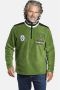 Jan Vanderstorm fleece schipperstrui TOMAS Plus Size met contrastbies en borduursels groen - Thumbnail 1