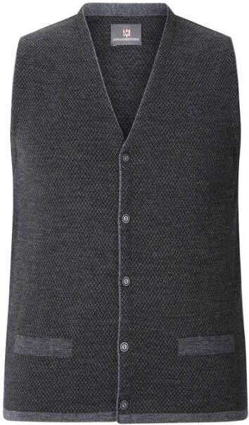 Jan Vanderstorm gebreid gilet TANE Plus Size met wol donkergrijs - Foto 2
