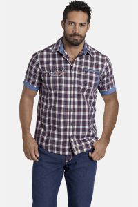 Jan Vanderstorm geruit regular fit overhemd SINDBALD Plus Size blauw