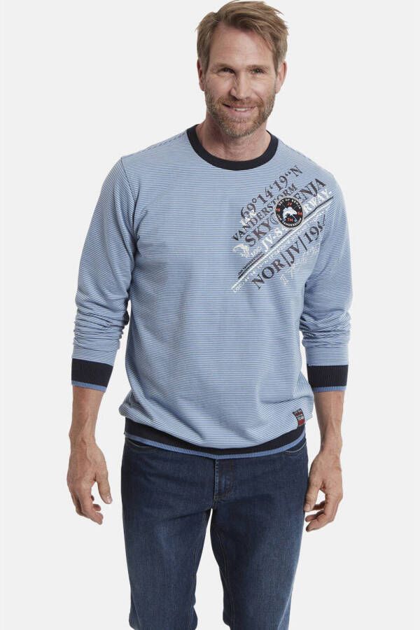 Jan Vanderstorm gestreepte sweater IJAN Plus Size blauw