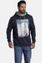 Jan Vanderstorm hoodie ARIBALD Plus Size met printopdruk donkerblauw - Thumbnail 1