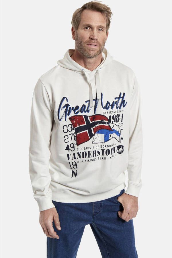 Jan Vanderstorm hoodie JOUPPI Plus Size met printopdruk wit