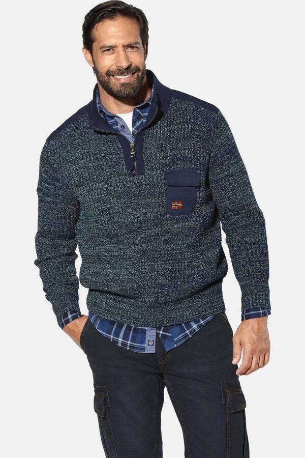 Jan Vanderstorm BJORNBERG gebreide trui Plus Size donkerblauw