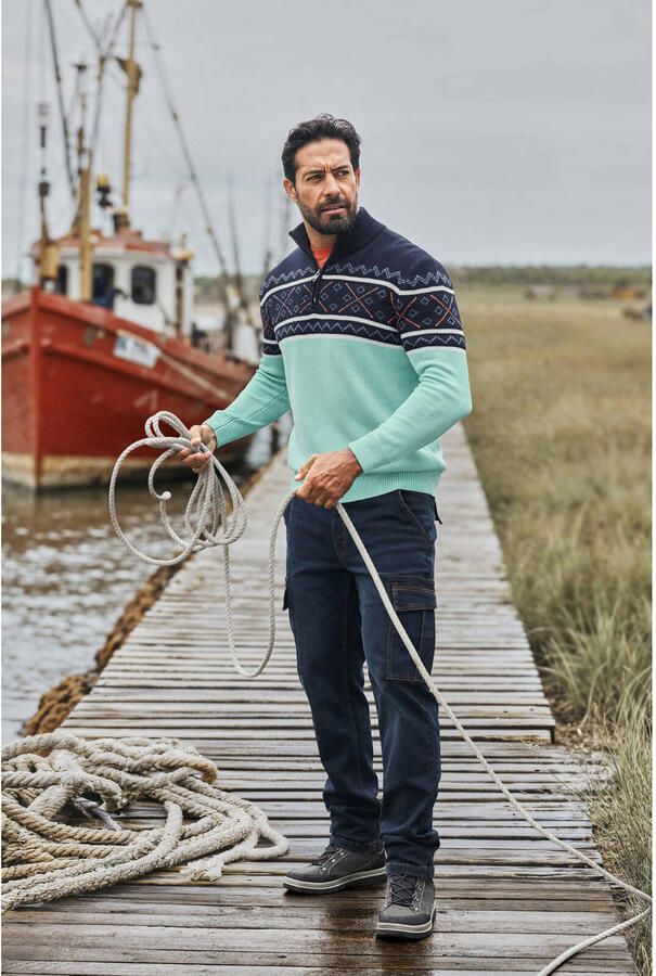 Jan Vanderstorm BJORNHOLM gebreide trui Plus Size donkerblauw - Foto 2