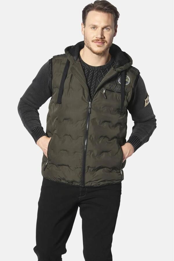 Jan Vanderstorm bodywarmer ERKULF Plus Size met printopdruk olijfgroen - Foto 3