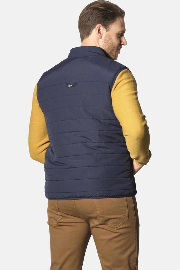 Jan Vanderstorm bodywarmer ULOF Plus Size met printopdruk en borduursels donkerblauw - Foto 2