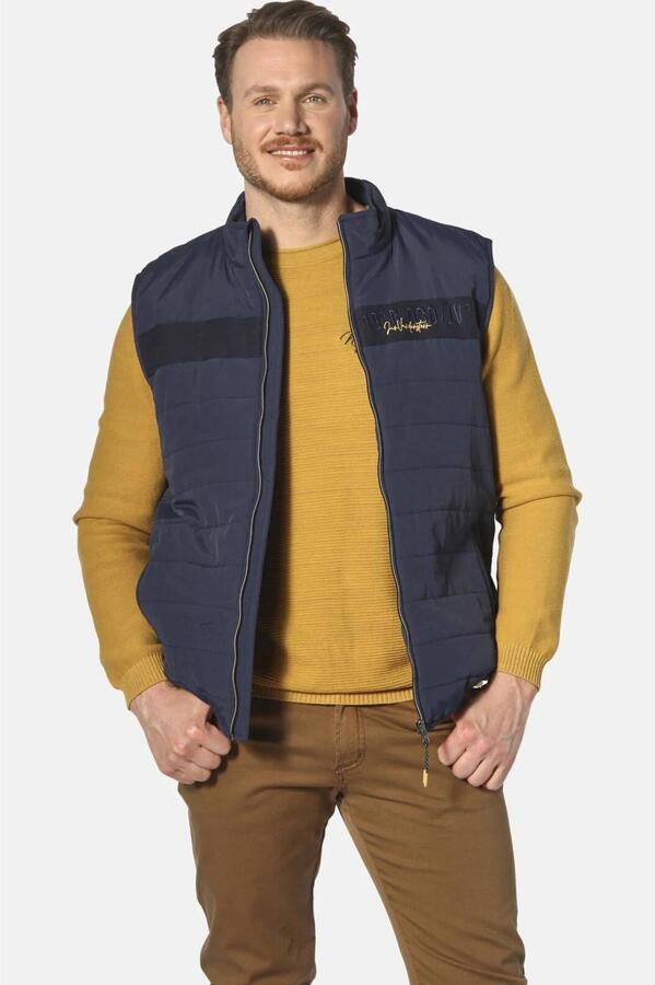 Jan Vanderstorm bodywarmer ULOF Plus Size met printopdruk en borduursels donkerblauw - Foto 3