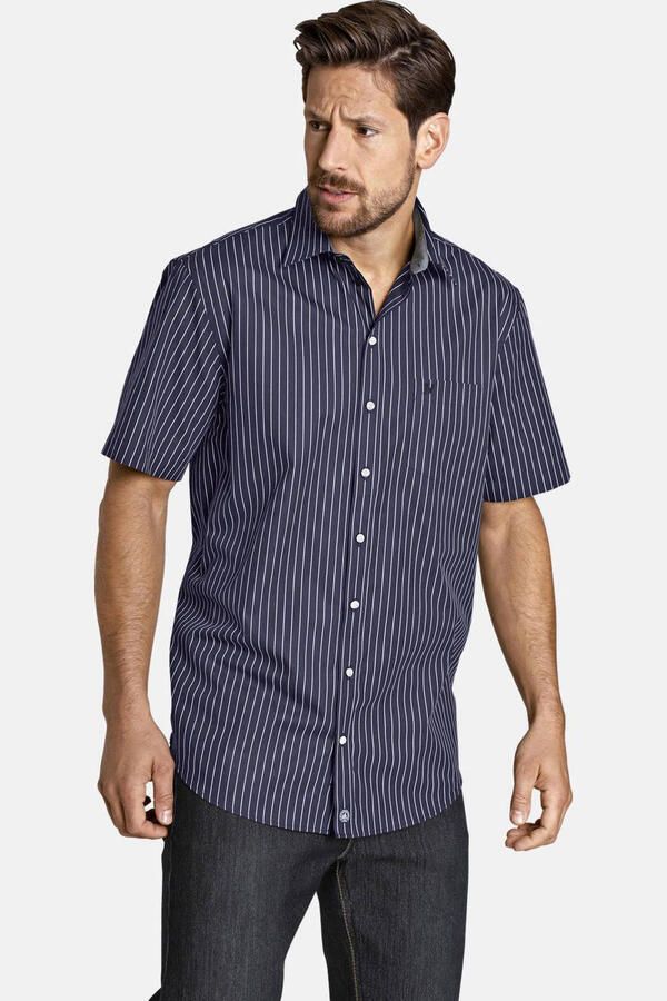 Jan Vanderstorm Gestreept overhemd PERTTU Overhemd met korte mouwen prettige pasvorm