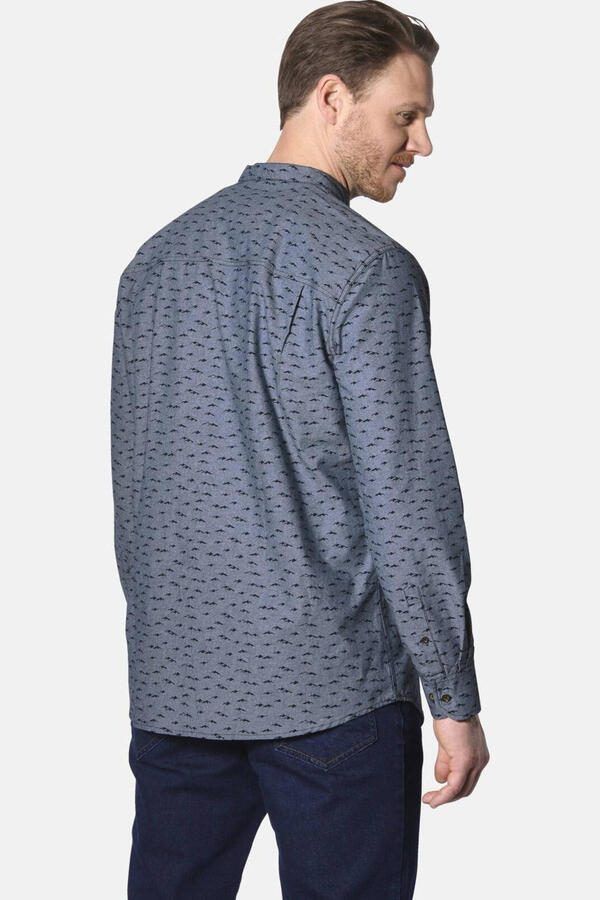 Jan Vanderstorm casual overhemd blauw