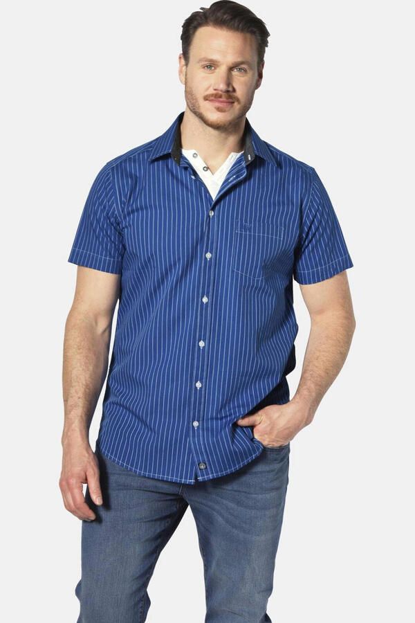 Jan Vanderstorm casual overhemd blauw